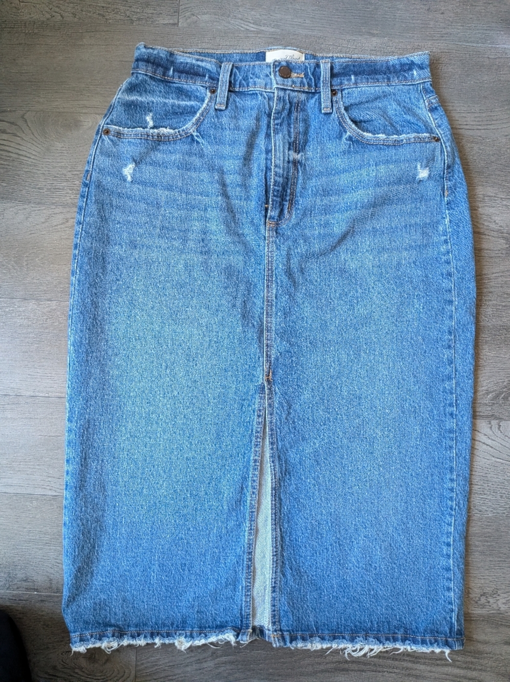 Universal Thread Blue Denim A-Line Midi Skirt